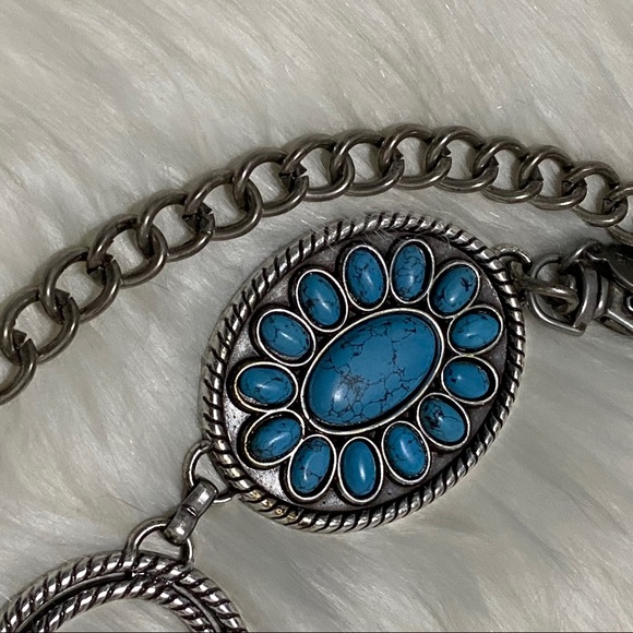 Turquoise and silver tone Chico’s belt - Picture 5 of 11